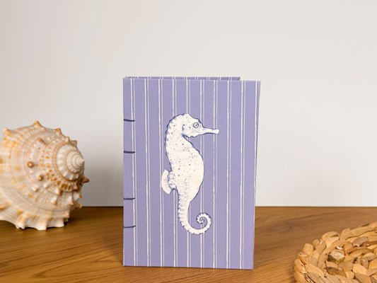 A6 Watercolour Sketchbook - Stripy Seahorse Design
