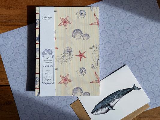 A5 Watercolour Sketchbook - Sealife Design