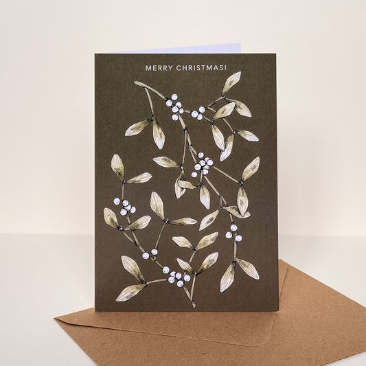 Mistletoe Botanical Christmas Card