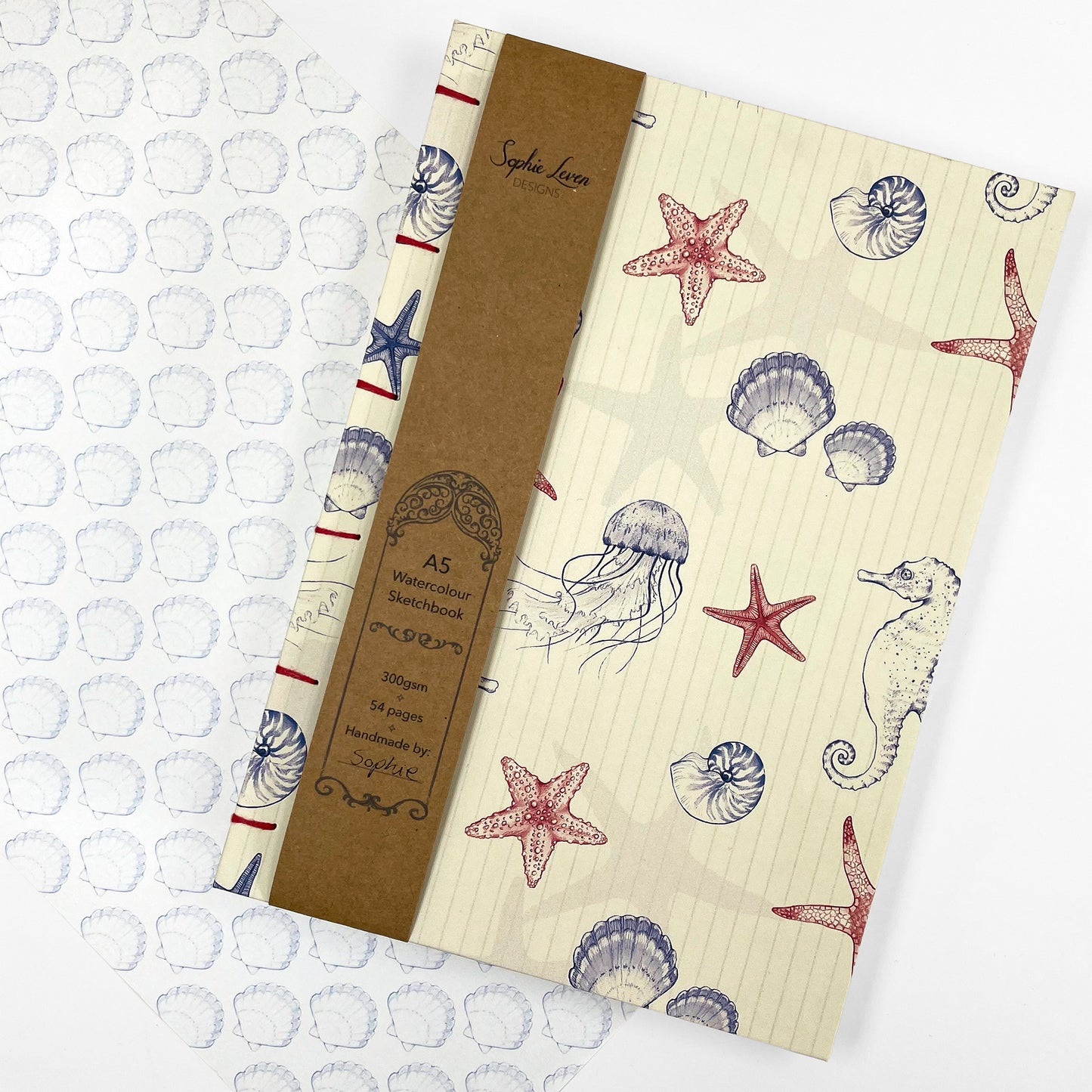 A5 Watercolour Sketchbook - Sealife Design